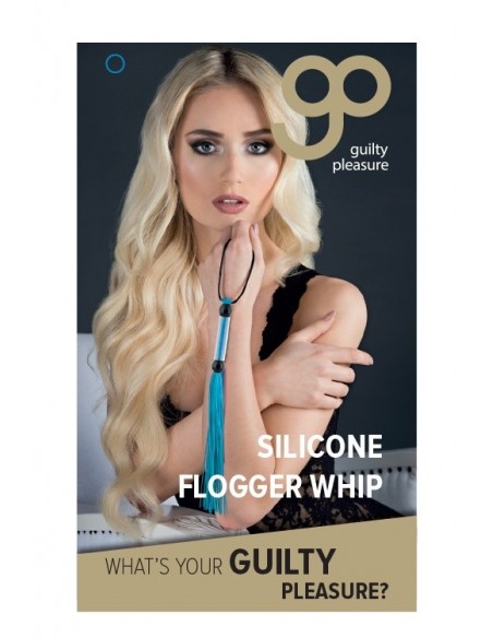 Pejcz-GP SILICONE FLOGGER WHIP BLUE - Baty, pejcze i packi - 2
