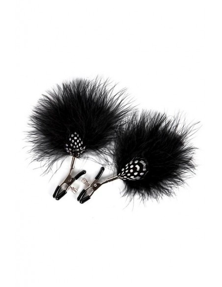 Zaciski na sutki Gp Feather Nipple Clamps Black - Klamry i klipsy na sutki - 1