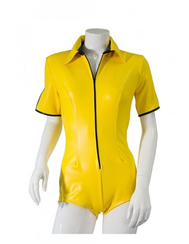 Żółty kombinezon z zamkiem GP DATEX M - Wetlook, Vinyl, Datex, Latex - 4