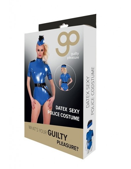Strój policjantki GP DATEX SEXY POLICE COSTUME, S - Wetlook, Vinyl, Datex, Latex - 3
