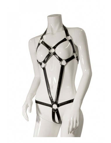 Strój - uprząż GP STRAPPED BODYSUIT WITH O-RINGS, S/M - Uprzęże BDSM - 4