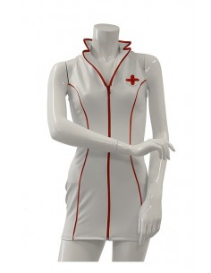 Kostium pielęgniarki GP DATEX NURSE COSTUME, XL - Wetlook, Vinyl, Datex, Latex - 1 2