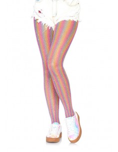 Tęczowe rajstopy Lurex rainbow fishnet tights - Rajstopy - 1