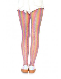 Tęczowe rajstopy Lurex rainbow fishnet tights - Rajstopy - 1 2