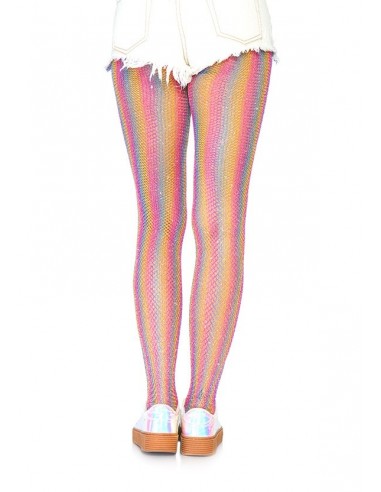 Tęczowe rajstopy Lurex rainbow fishnet tights - Rajstopy - 2