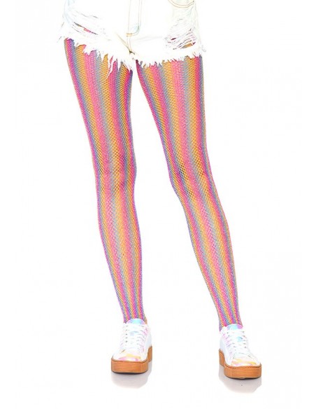 Tęczowe rajstopy Lurex rainbow fishnet tights - Rajstopy - 3