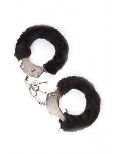 Kajdanki Mai No.38 Metal Furry Handcuffs Black - Kajdanki erotyczne - 1