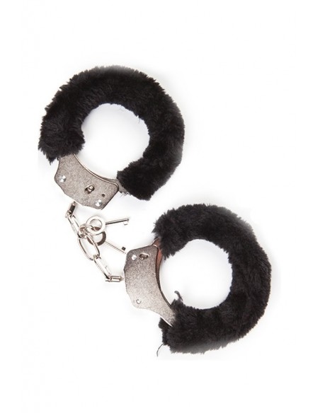 Kajdanki Mai No.38 Metal Furry Handcuffs Black - Kajdanki erotyczne - 1