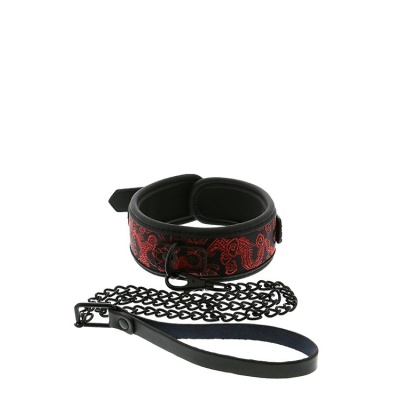 Obroża ze smyczą BLAZE DELUXE Collar & Leash - neoprenowa, regulowana klamrą pasową, z wymiennym łańcuchem - 1
