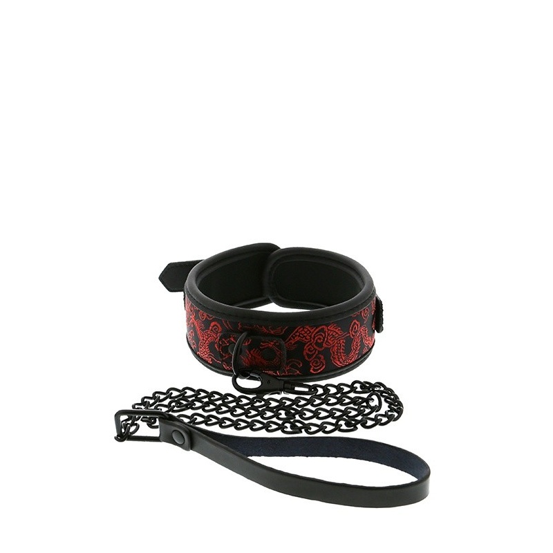 Obroża ze smyczą BLAZE DELUXE Collar & Leash - neoprenowa, regulowana klamrą pasową, z wymiennym łańcuchem - 1