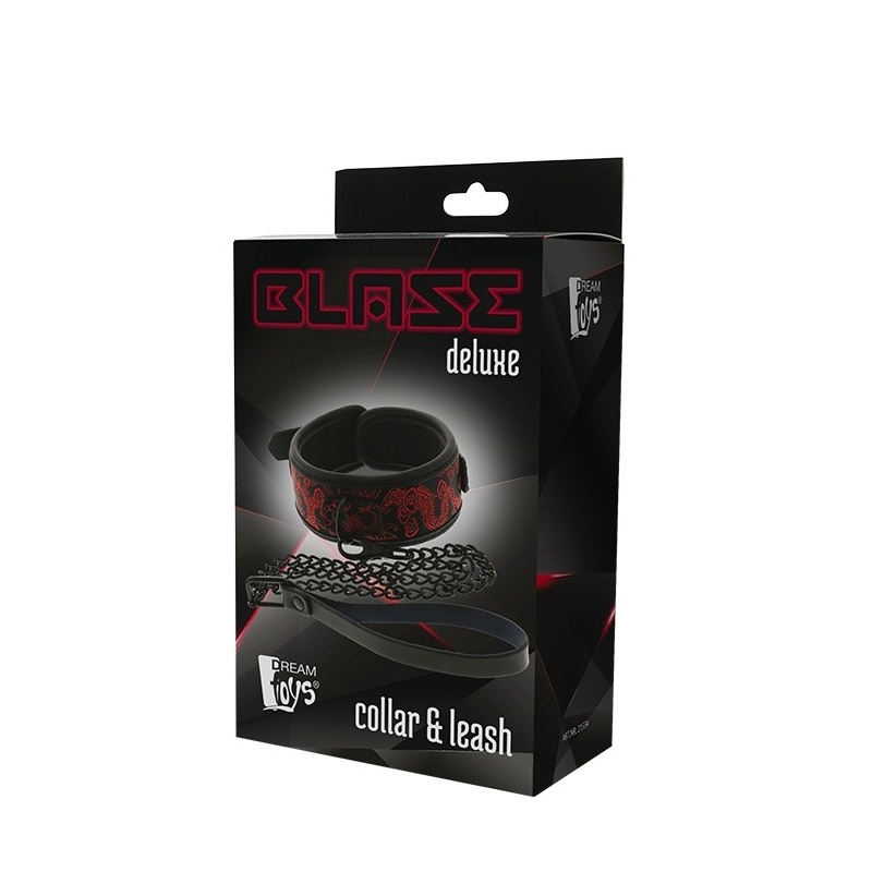 Obroża ze smyczą BLAZE DELUXE Collar & Leash - neoprenowa, regulowana klamrą pasową, z wymiennym łańcuchem - 2