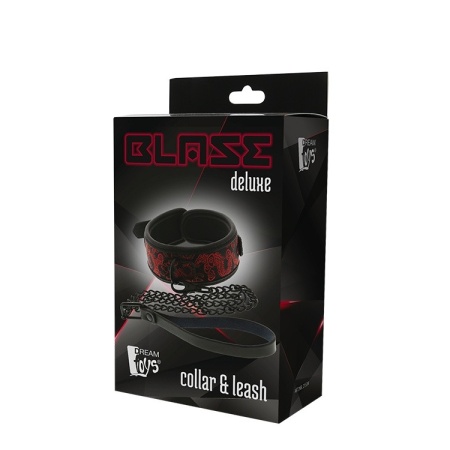 Obroża ze smyczą BLAZE DELUXE Collar & Leash - neoprenowa, regulowana klamrą pasową, z wymiennym łańcuchem - 2