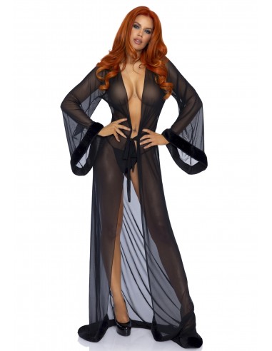 Faux fur trimmed robe / string - Pozostałe - 3