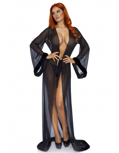 Faux fur trimmed robe / string - Pozostałe - 4