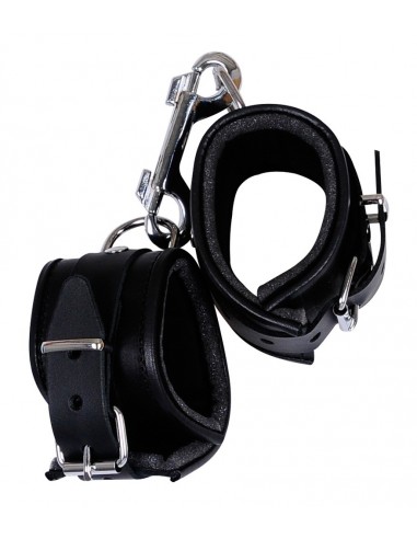 Kajdanki Leather Handcuffs Padded - Kajdanki erotyczne - 3