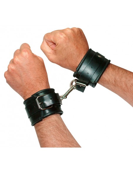 Kajdanki Leather Handcuffs Padded - Kajdanki erotyczne - 4