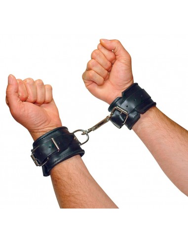 Kajdanki Leather Handcuffs Padded - Kajdanki erotyczne - 5