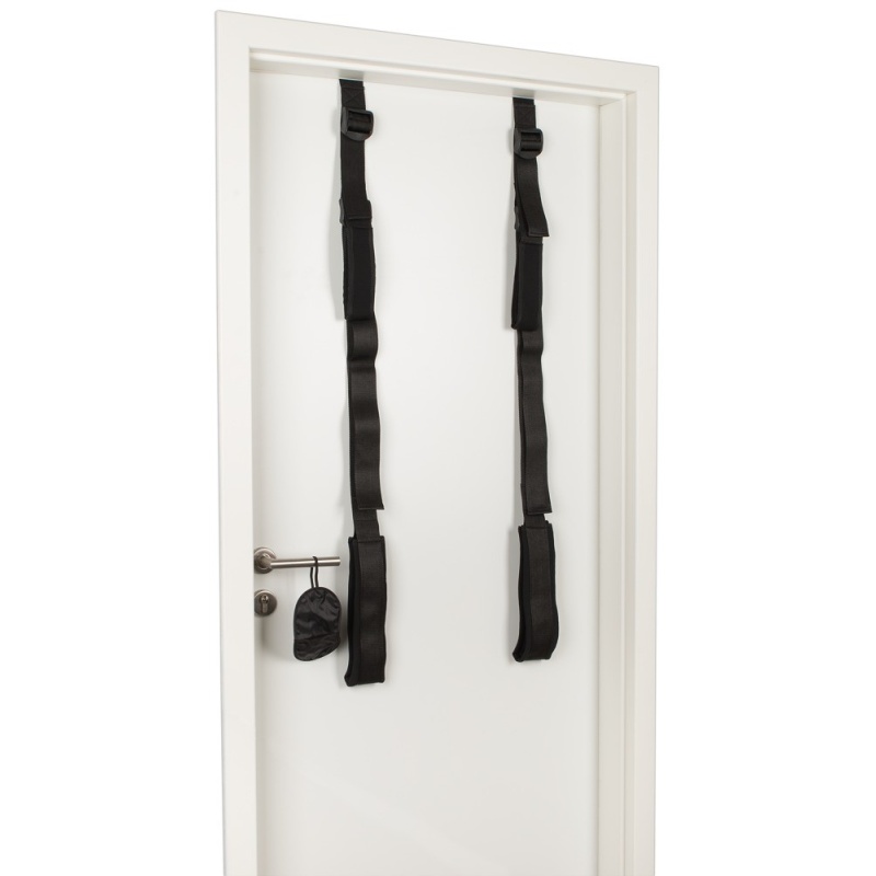 Huśtawka miłosna do drzwi Fantasy Door Swing Black – dwa akrylowe pręty, regulacja pasów 46–92 cm, nośność do 120 kg - 3