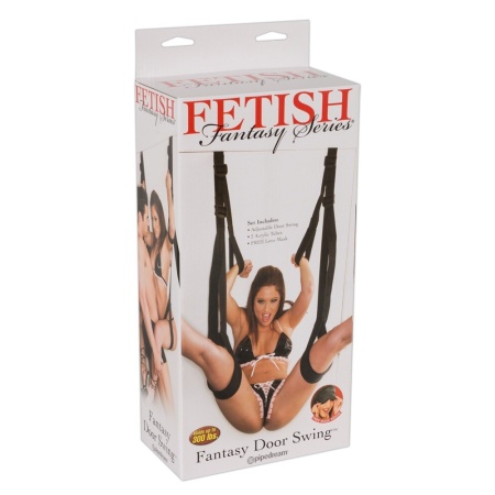 Huśtawka miłosna do drzwi Fantasy Door Swing Black – dwa akrylowe pręty, regulacja pasów 46–92 cm, nośność do 120 kg - 8