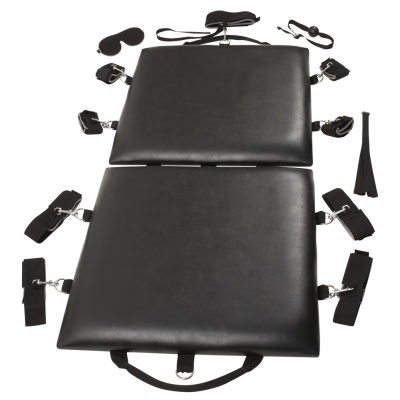 Bondage Board – Składana Tablica Immobilizacyjna z 8 Mankietami i Karabińczykami, Tapicerka 5,5 cm, 120 × 60 cm, 7,1 kg - 1 2