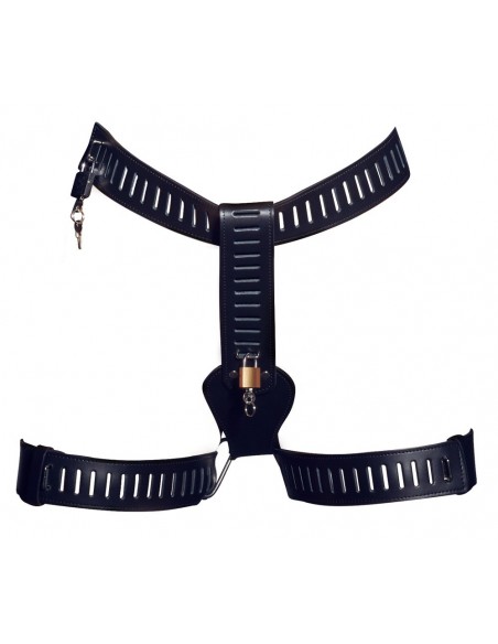 Leder Chastity String S-L - Uprzęże BDSM - 3