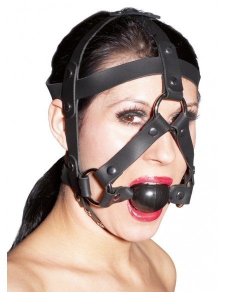 Knebel BDSM Leather Head Harness / Gag - Kneble do ust - 2