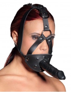 Knebel BDSM Leatherhead Harness With Dildo - Kneble do ust - 1 2