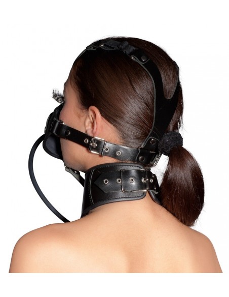 Knebel BDSM Leather Head Mask And Gag - Kneble do ust - 5