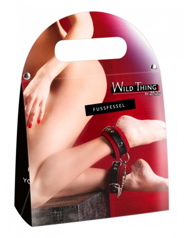 Kajdanki Leather Ankle Cuffs Red - Kajdanki erotyczne - 1