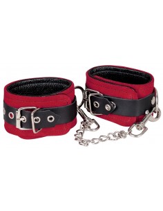 Kajdanki Leather Ankle Cuffs Red - Kajdanki erotyczne - 1 2