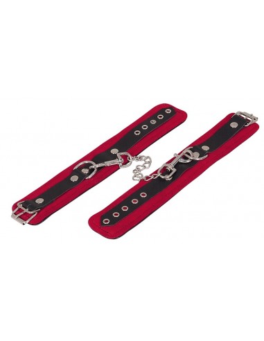 Kajdanki Leather Ankle Cuffs Red - Kajdanki erotyczne - 3