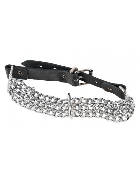 Leder Halsfessel Kette - Uprzęże BDSM - 4