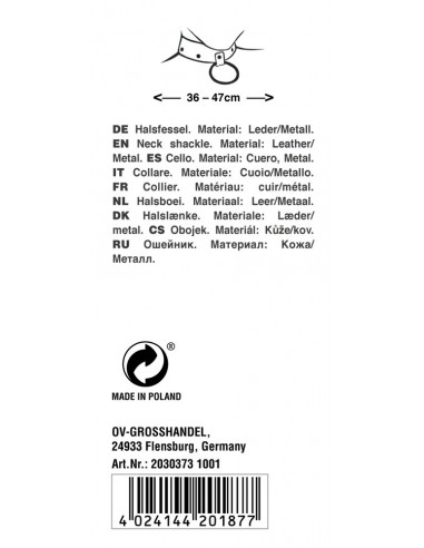 Leder Halsfessel Kette - Uprzęże BDSM - 7