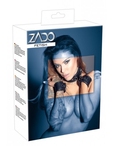 Kajdanki Leather Neck And Hand Cuffs - Kajdanki erotyczne - 1