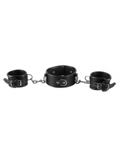 Kajdanki Leather Neck And Hand Cuffs - Kajdanki erotyczne - 1 2