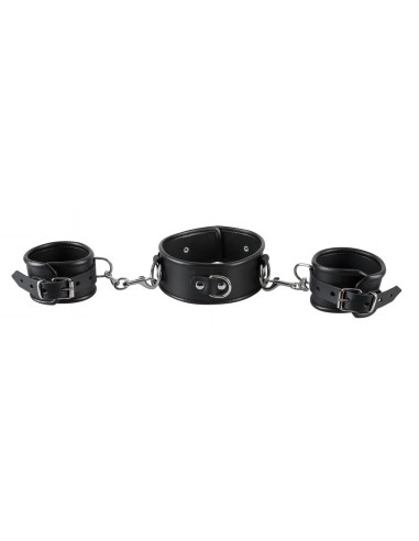 Kajdanki Leather Neck And Hand Cuffs - Kajdanki erotyczne - 2
