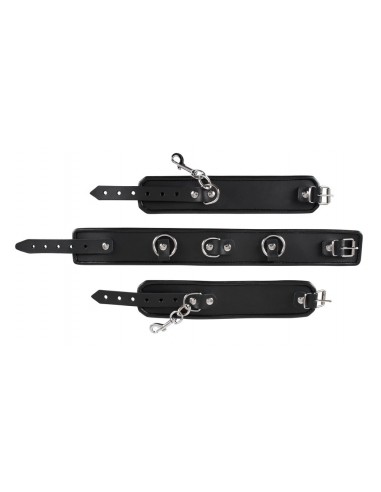 Kajdanki Leather Neck And Hand Cuffs - Kajdanki erotyczne - 3