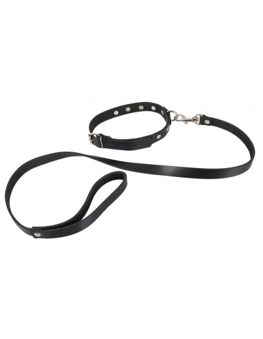 Leather Collar and Leash - Uprzęże BDSM - 2