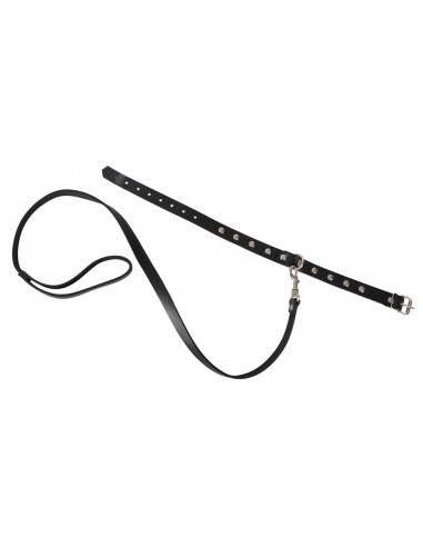 Leather Collar and Leash - Uprzęże BDSM - 3