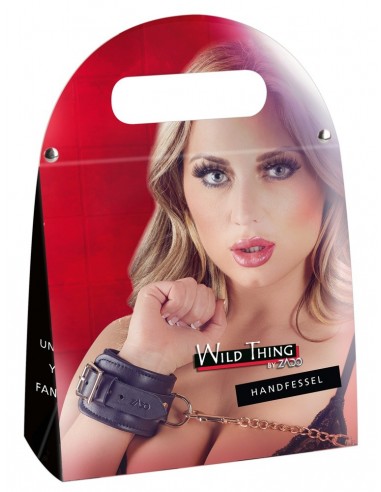 Kajdanki Leather Handcuffs Gold - Kajdanki erotyczne - 1