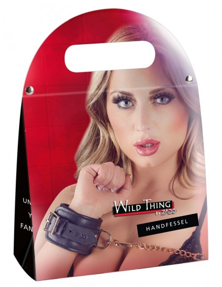 Kajdanki Leather Handcuffs Gold - Kajdanki erotyczne - 1