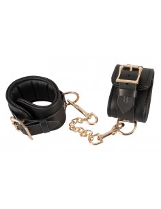 Kajdanki Leather Handcuffs Gold - Kajdanki erotyczne - 1 2