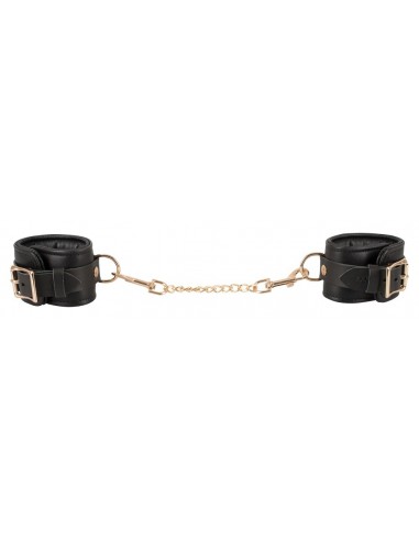 Kajdanki Leather Handcuffs Gold - Kajdanki erotyczne - 3
