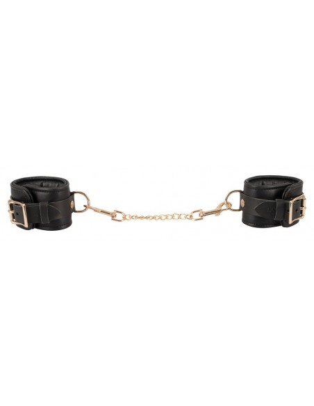 Kajdanki Leather Handcuffs Gold - Kajdanki erotyczne - 3