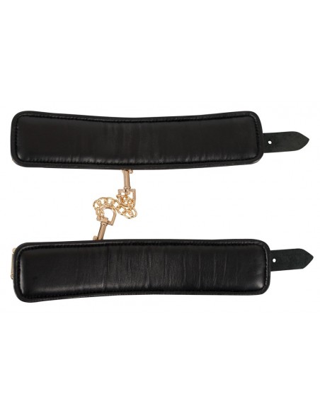 Kajdanki Leather Handcuffs Gold - Kajdanki erotyczne - 8