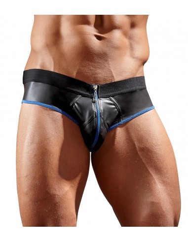 Slipy z zamkiem i odkryciem Blue Men´s Jock S - Stringi, slipy - 4