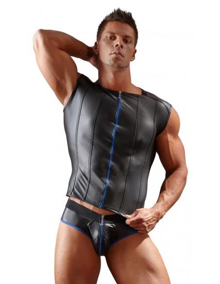 Slipy z zamkiem i odkryciem Blue Men´s Jock S - Stringi, slipy - 5