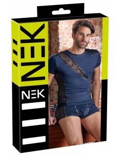 Granatowy top z wycięciem Men's Shirt S - Koszule, koszulki, podkoszulki - 1