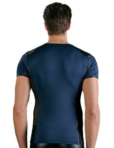 Granatowy top z wycięciem Men's Shirt S - Koszule, koszulki, podkoszulki - 1 2