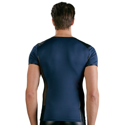 Granatowy top z wycięciem Men's Shirt - 1 2